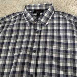 Banana Republic Shirt Mens Sz Large Lightweight FLANNEL Gray Button Up